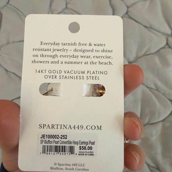 Spartina pearl hoop earrings - Picture 2 of 2